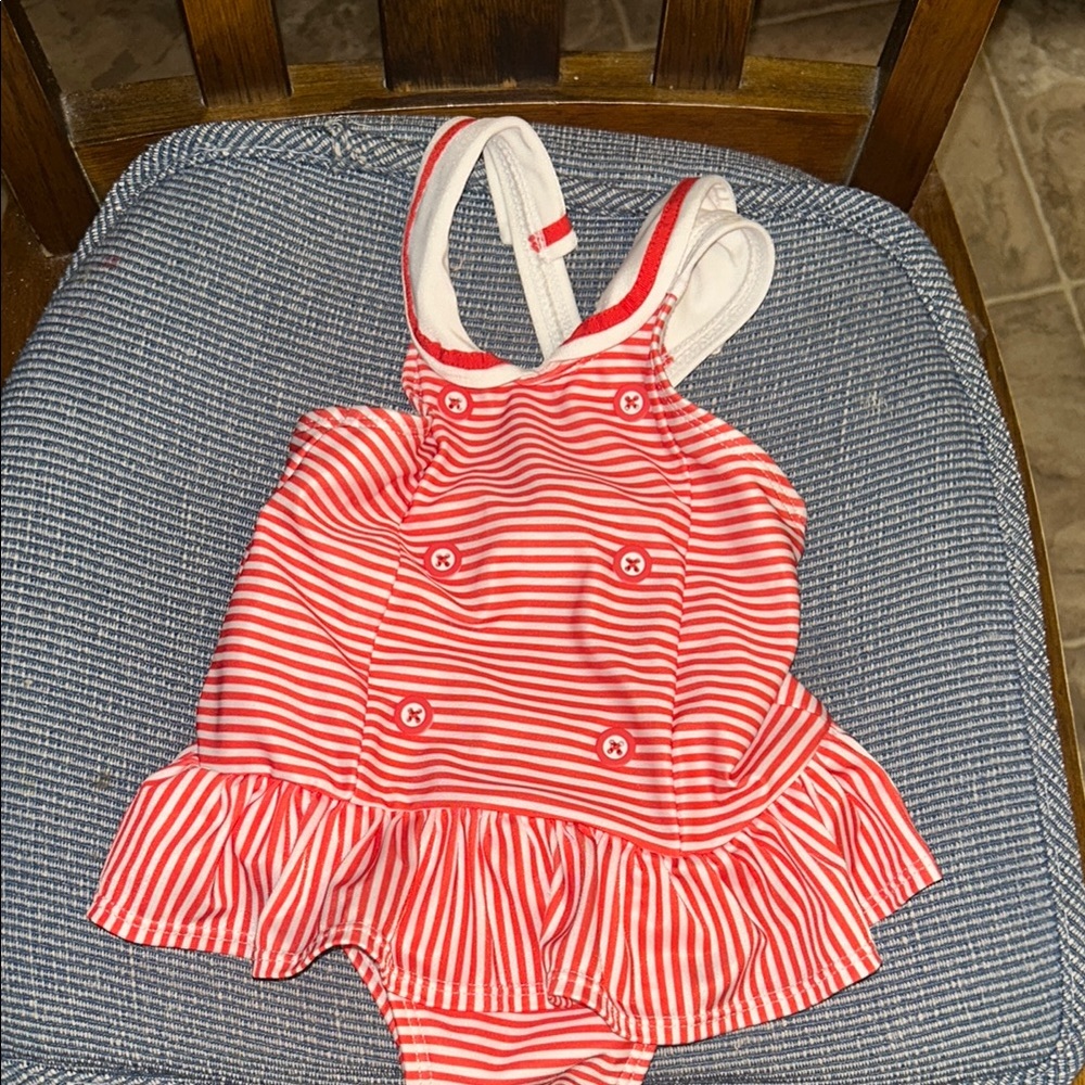 Gymboree Red and White Striped Swimsuit